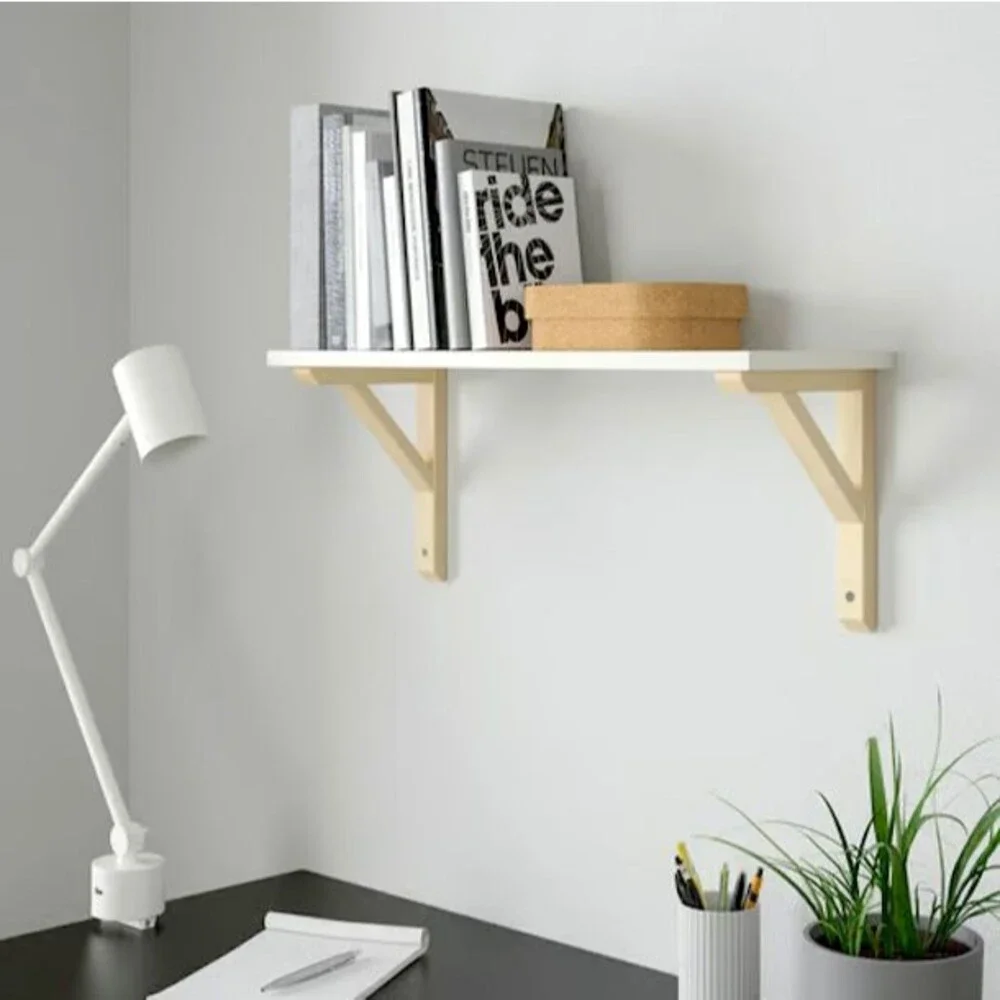 Set of 2 Ikea Sandshult Wall Shelf Bracket Aspen Wood natural NEW